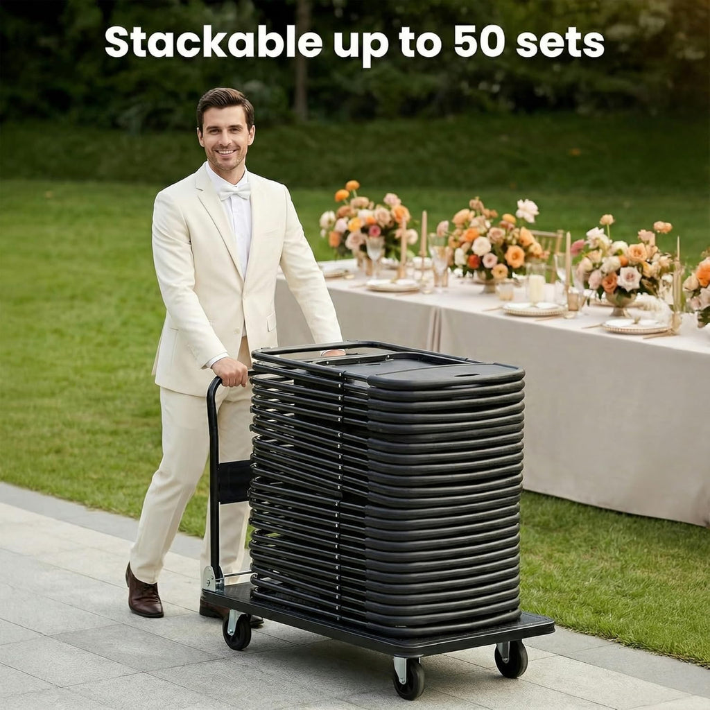 Black Plastic Folding Chairs 10 Pack L2402