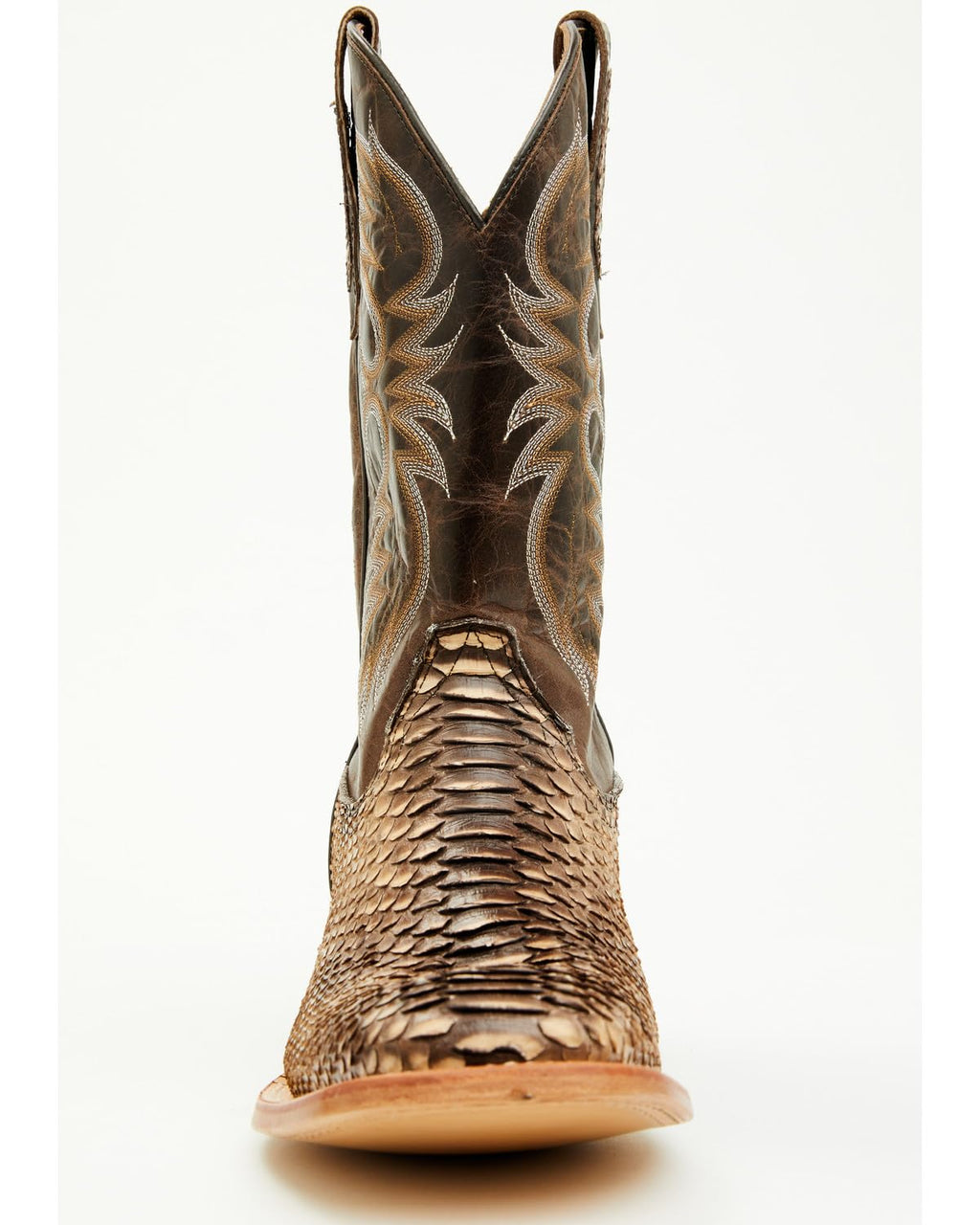 Men's Exotic Python Western Boot Broad Square Toe D8688