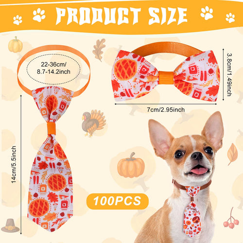 100 Pack Dog Bow Tie Collar Set S92647