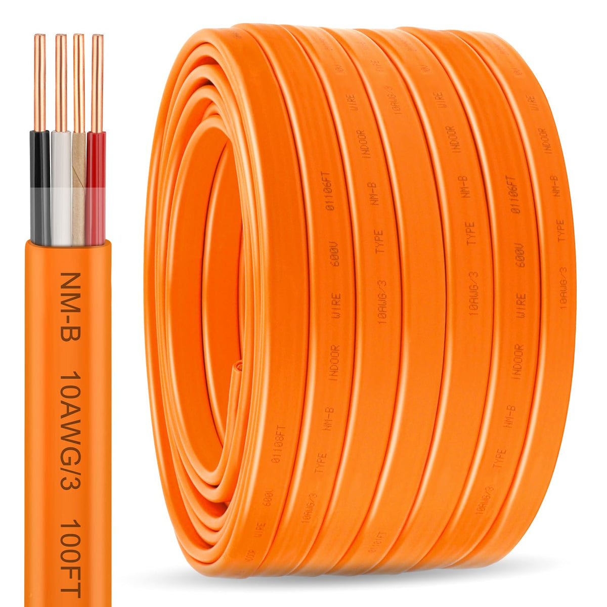 Solid Indoor Electrical Wire 100 FT Orange I709244