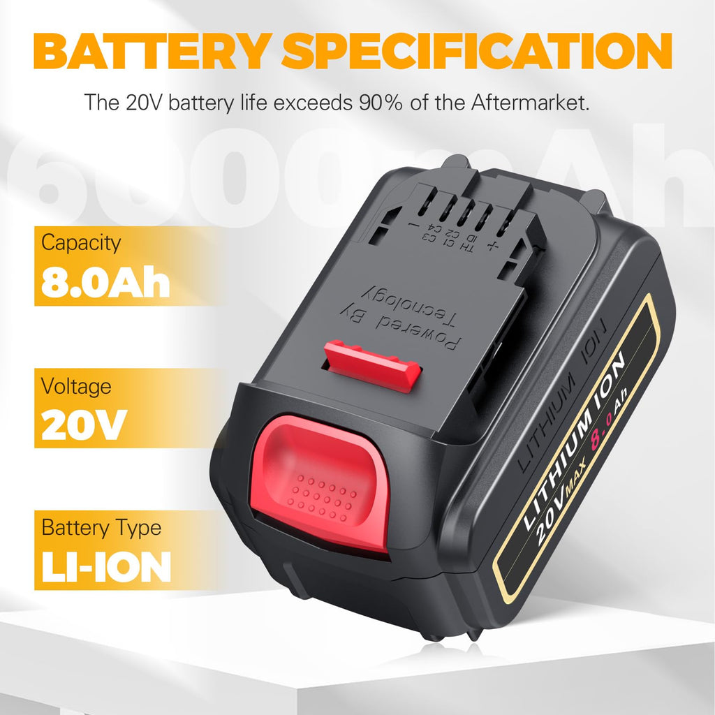 8000mAh Lithium Ion Battery Replacement (2 Pack) P8474