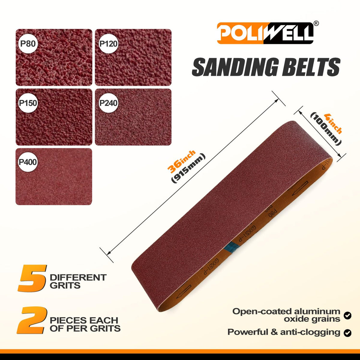 4x36 Inch Sanding Belts 31Pack L700