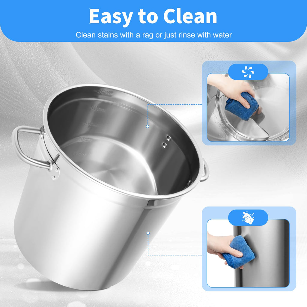 35L Stainless Steel Stockpot with Lid W751018