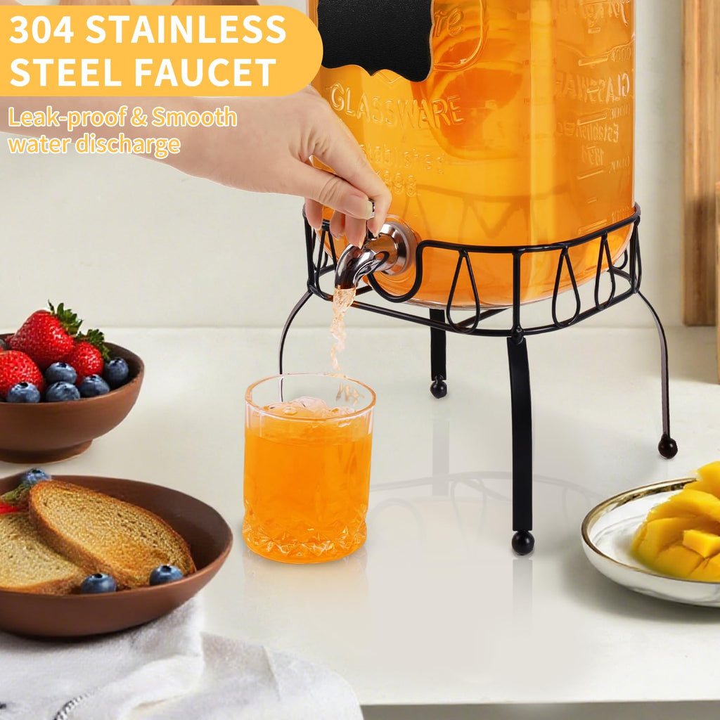 2 Gallon Glass Beverage Dispenser Jar J96067