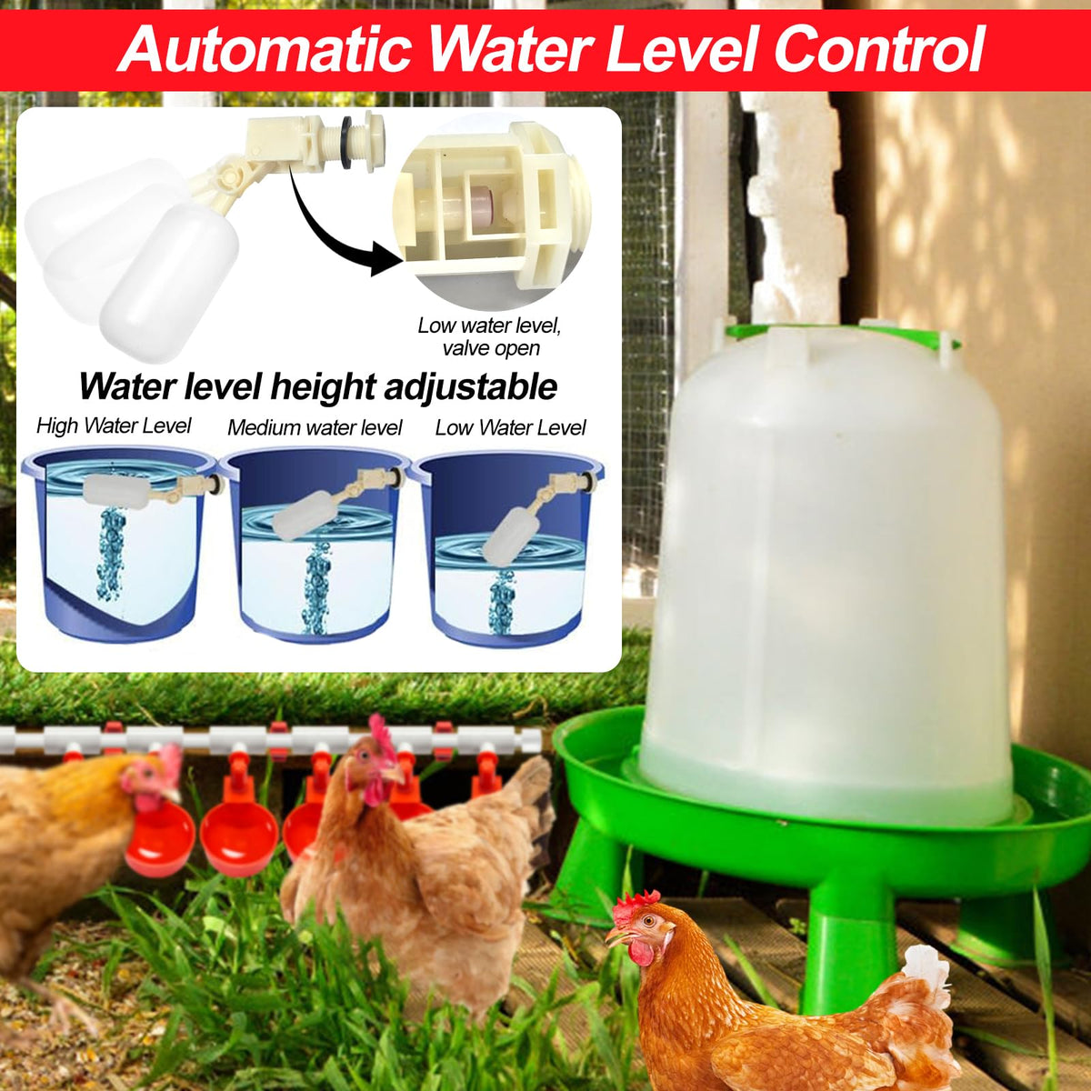 Automatic Chicken Waterer System Kit 58 PCS Y76408