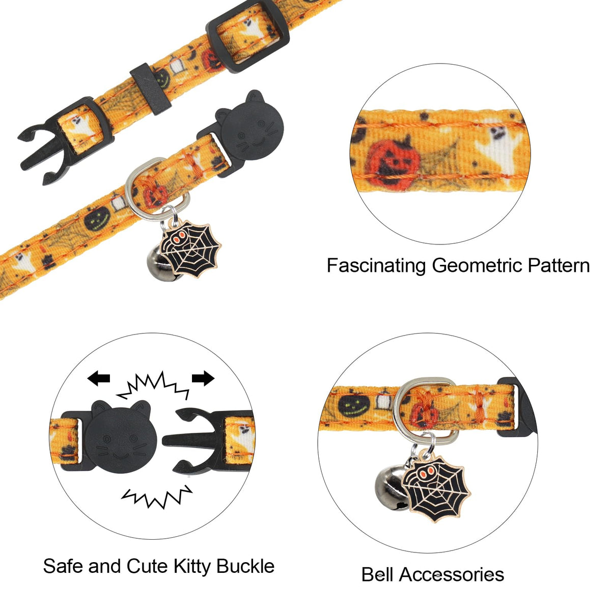 Cotton 2 Pack Cat Collar with Bells P89545