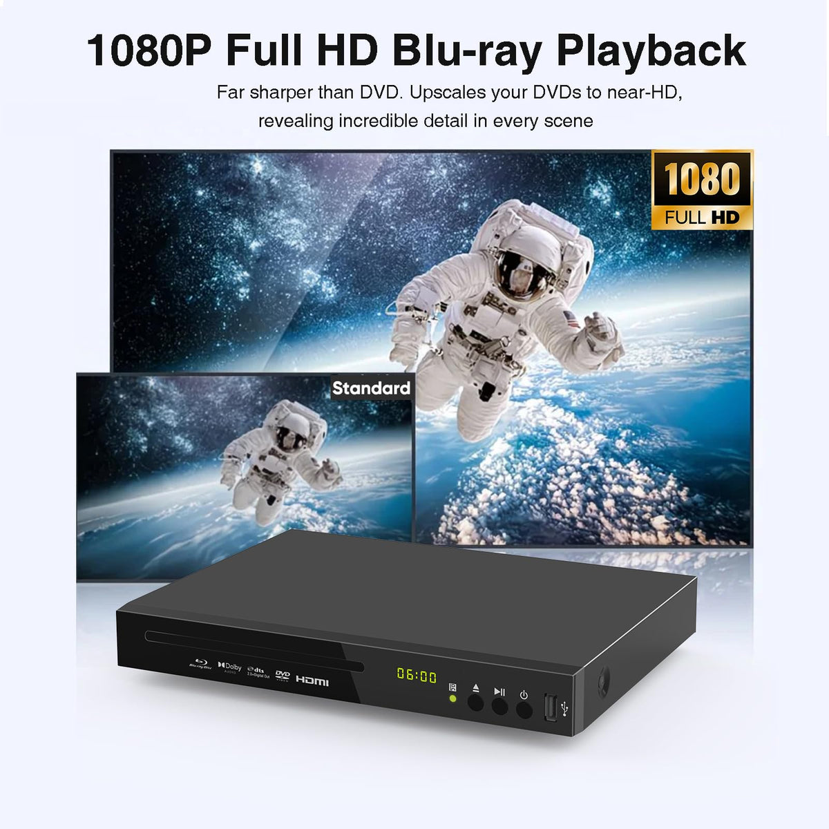 Full HD 1080p Blu-ray DVD Player with Dolby Digital D979534