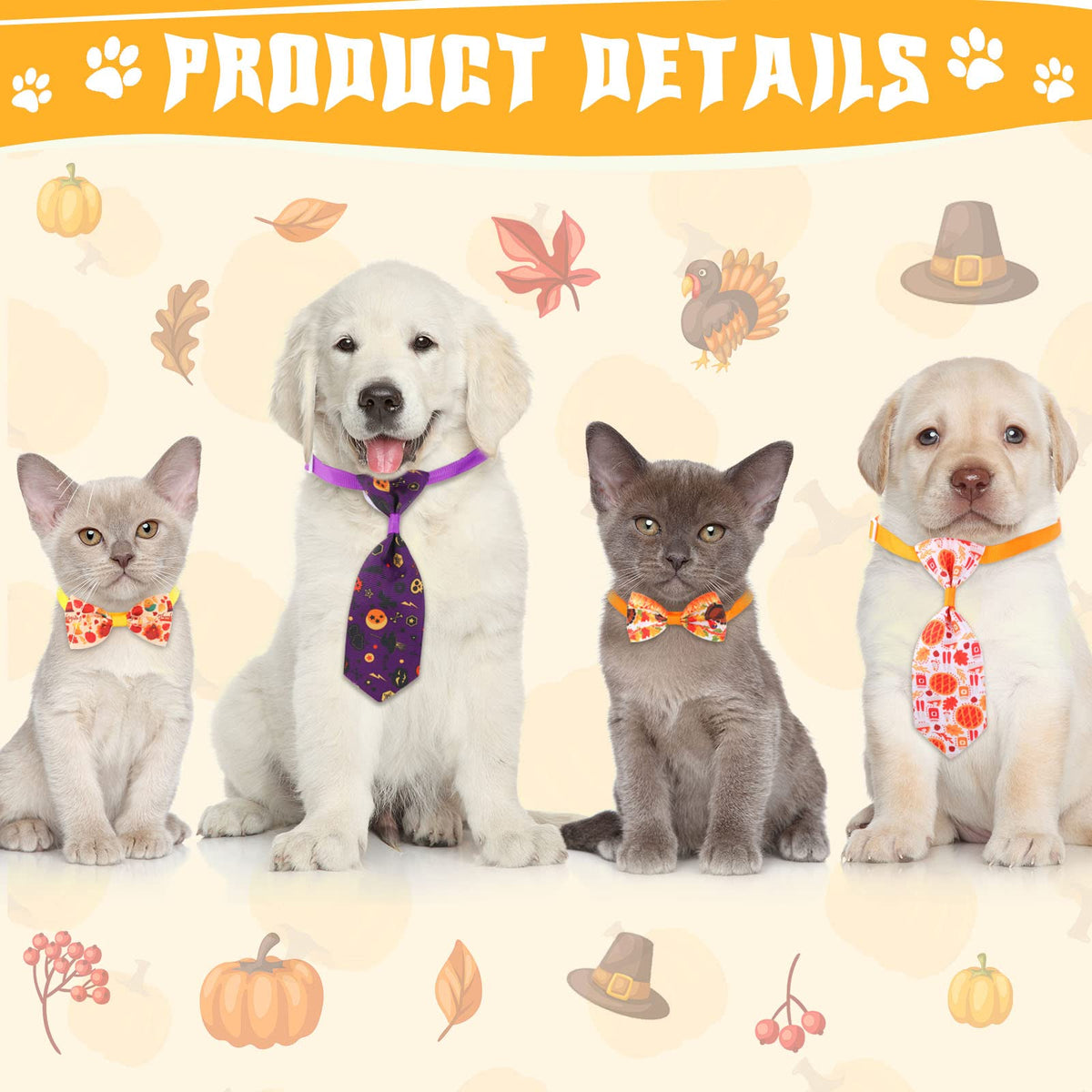 100 Pack Dog Bow Tie Collar Set S92647