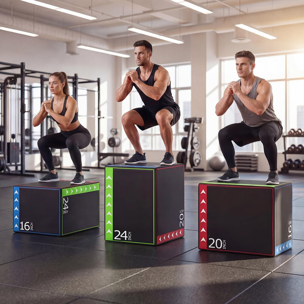 3-in-1 Foam Plyometric Jump Box with Non-Slip Cover S3279