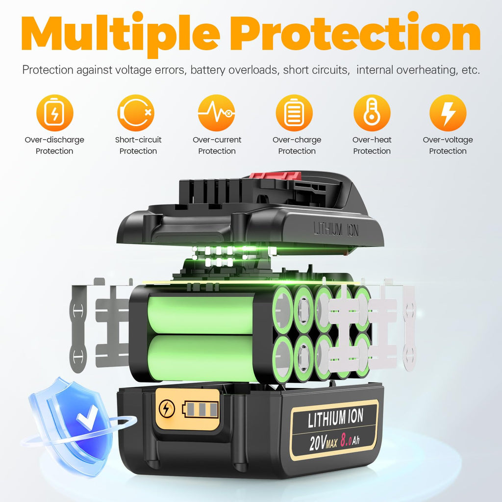 8000mAh Lithium Ion Battery Replacement (2 Pack) P8474
