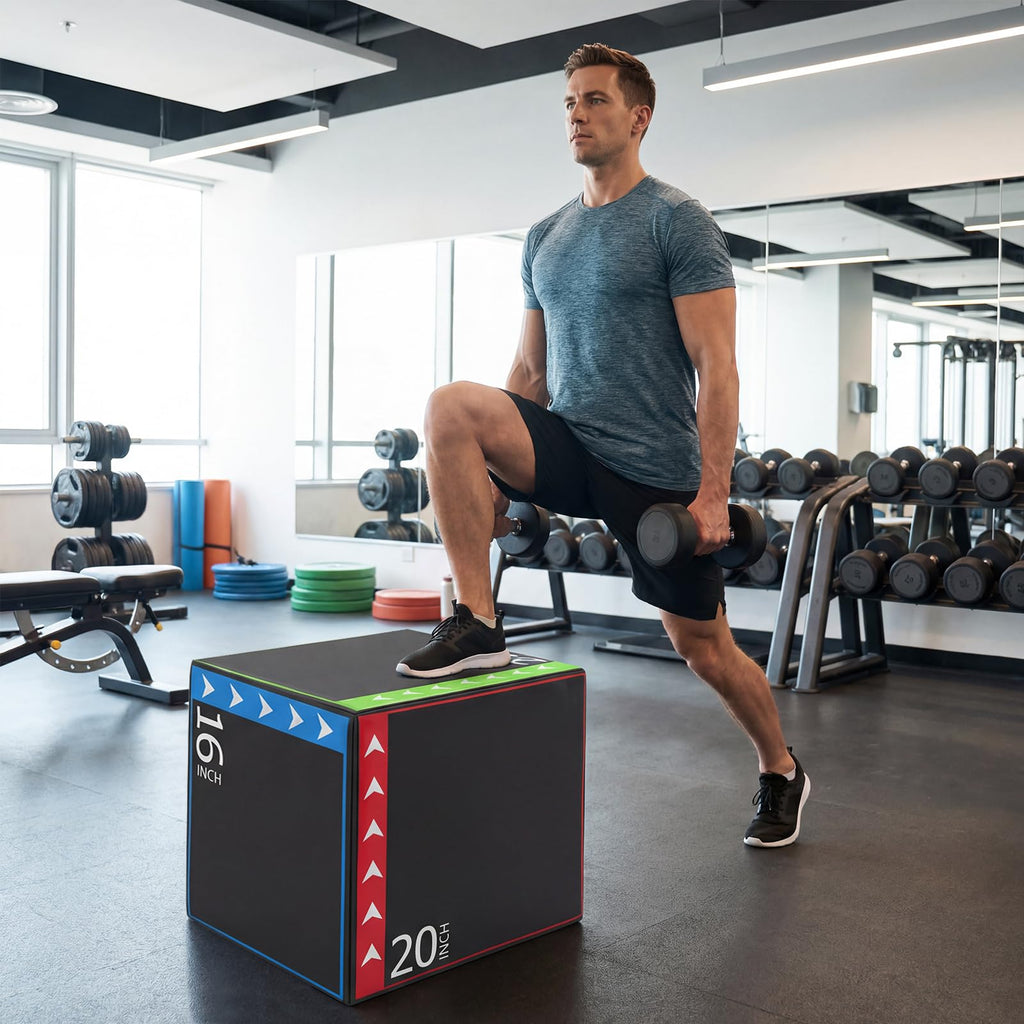 3-in-1 Foam Plyometric Jump Box with Non-Slip Cover S3279