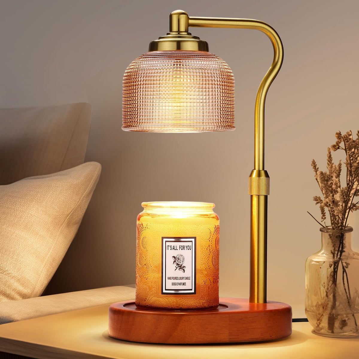 Electric Candle Warmer Lamp with Timer Dimmable Height Adjustable F664849