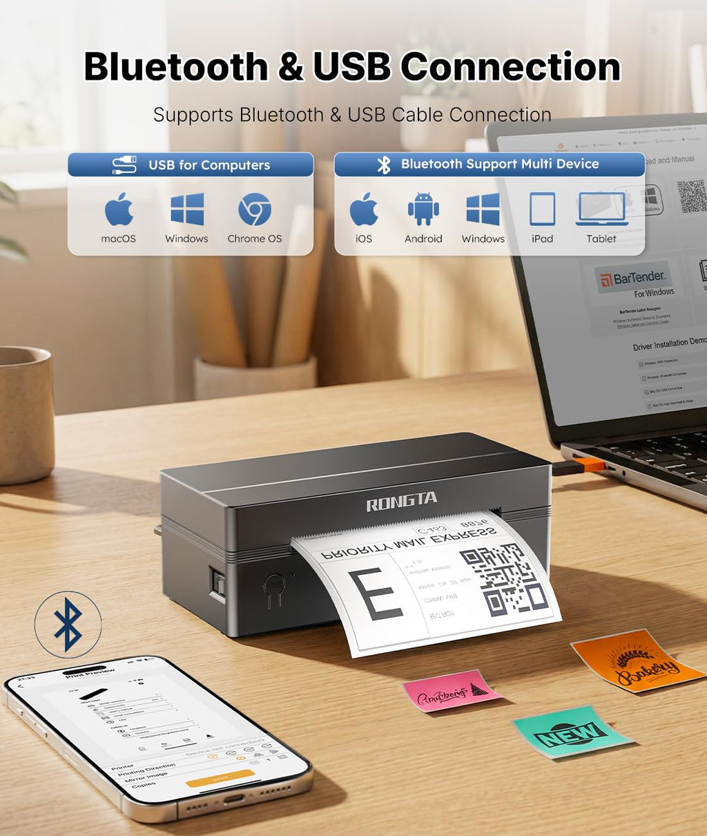 Bluetooth Thermal Shipping Label Printer 4x6 B126286