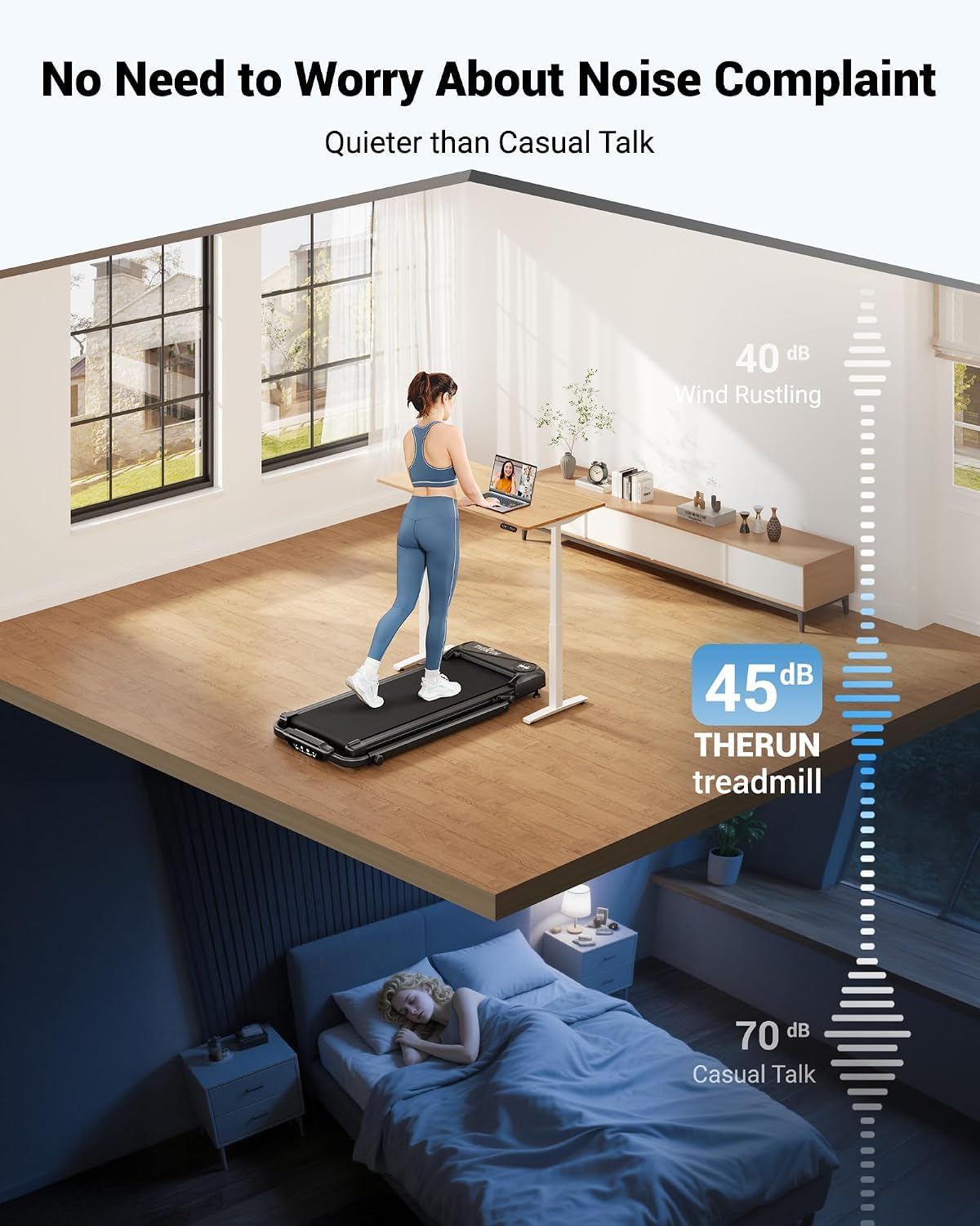 2 in 1 Under Desk Portable Treadmill C45629