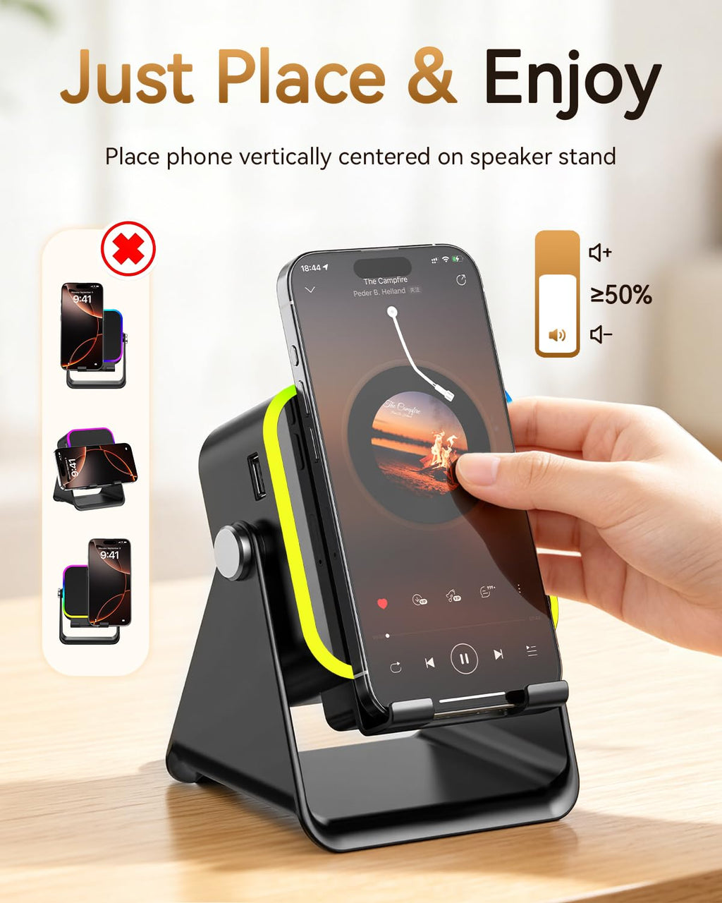 Wireless Induction Speaker with Phone Stand O876