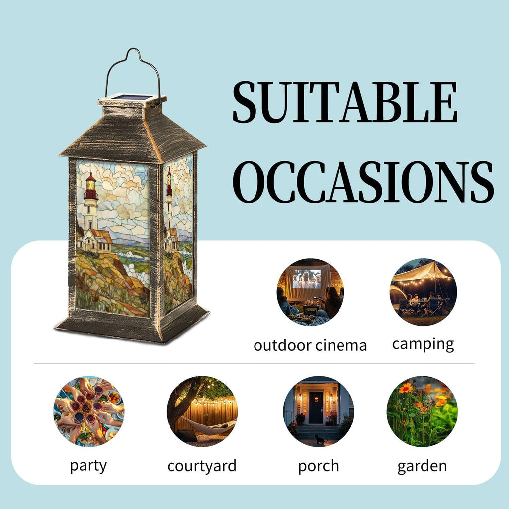 Solar Powered Outdoor Waterproof Hanging Lantern 1 Pack V68217