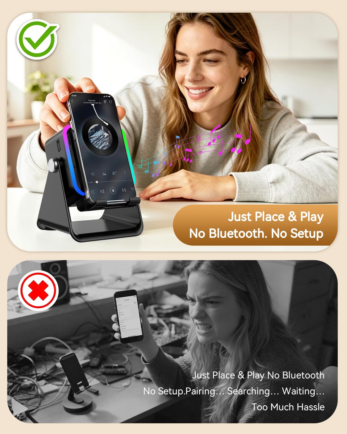 Wireless Induction Speaker with Phone Stand O876