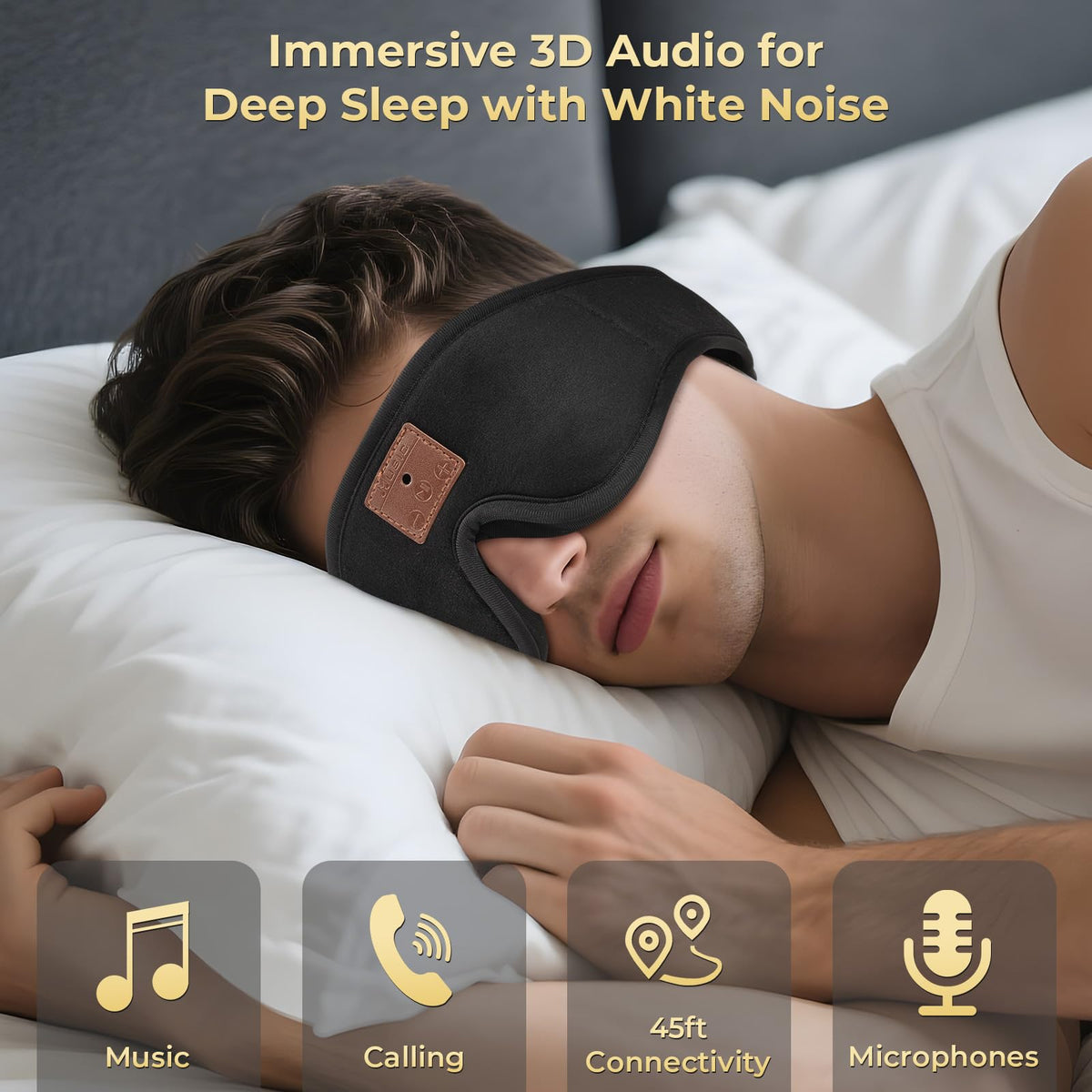 3D Bluetooth Sleep Mask with Headphones 2-Pack V470667