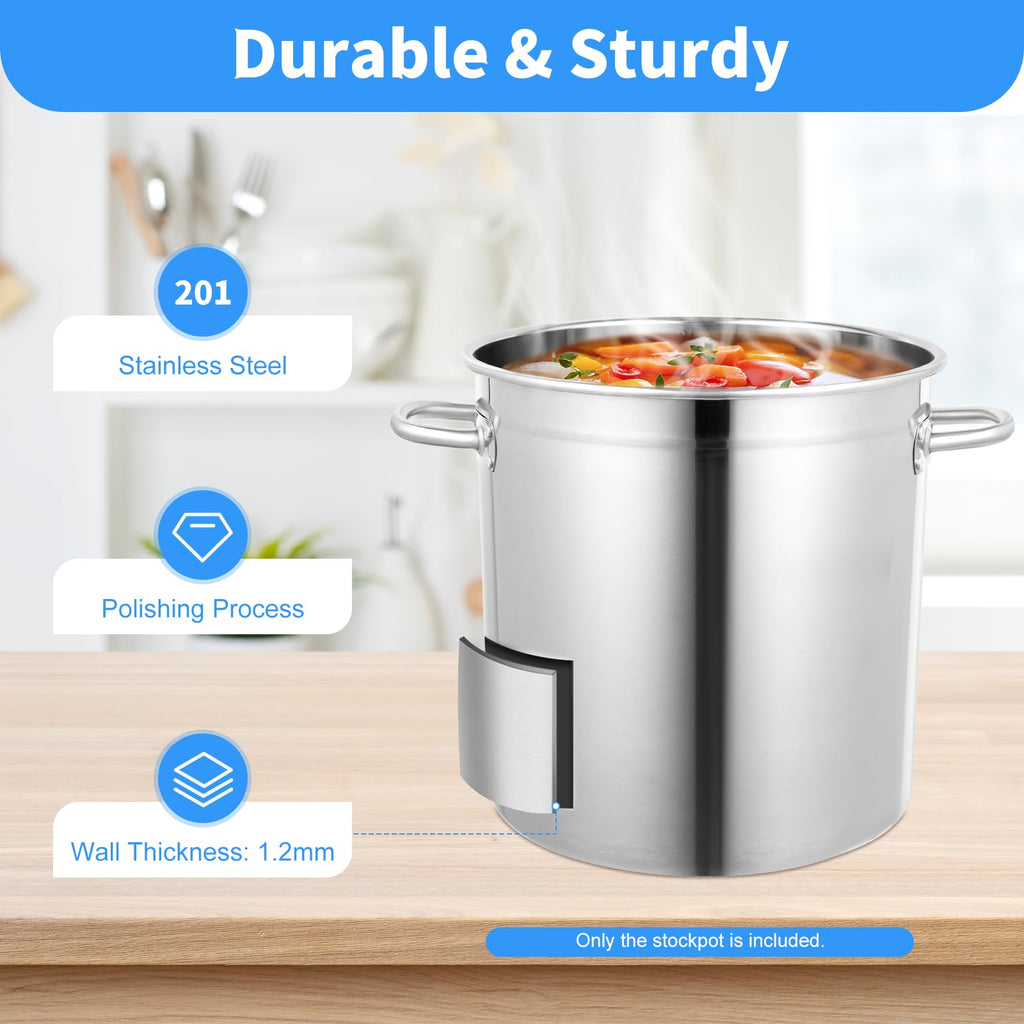 35L Stainless Steel Stockpot with Lid W751018