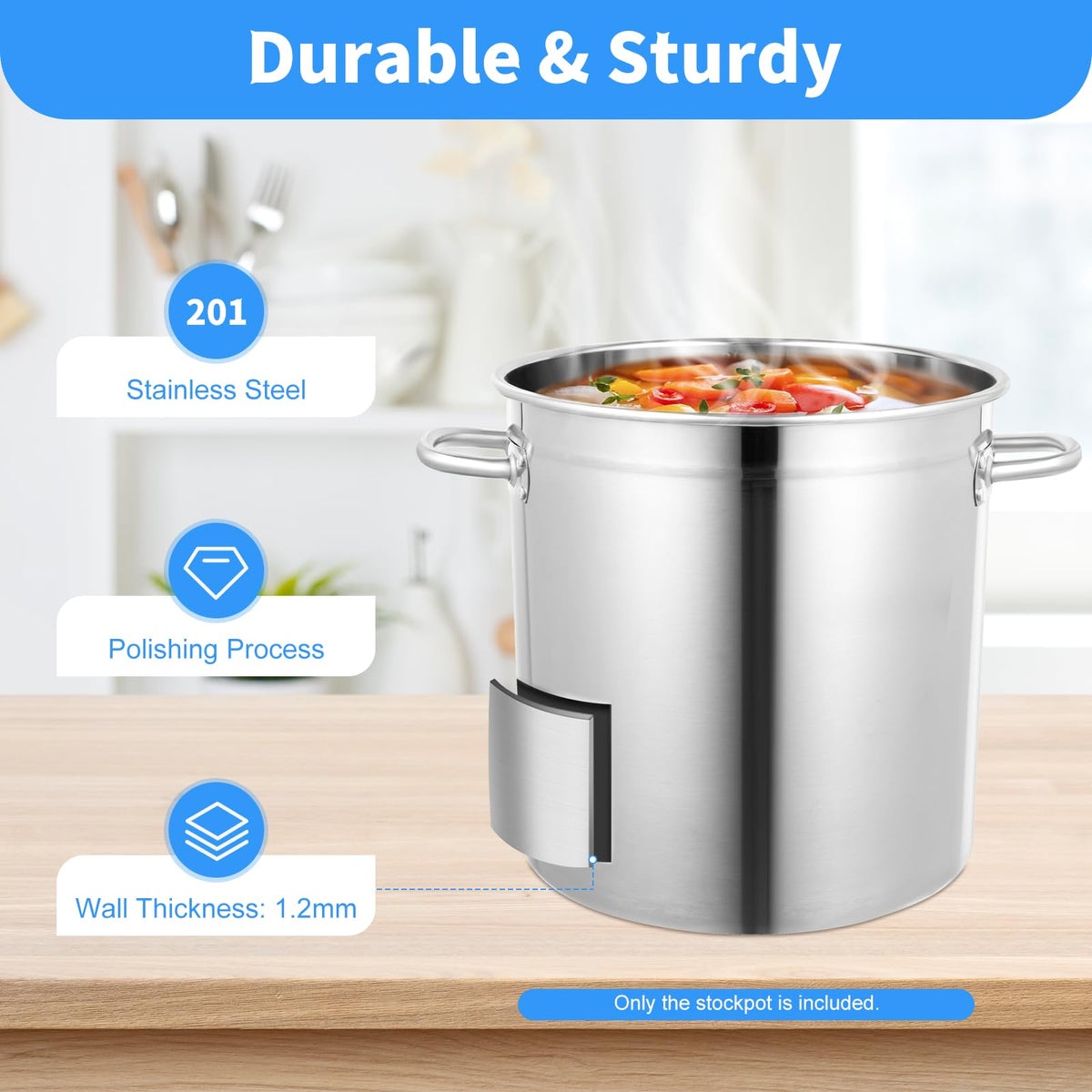 35L Stainless Steel Stockpot with Lid W751018