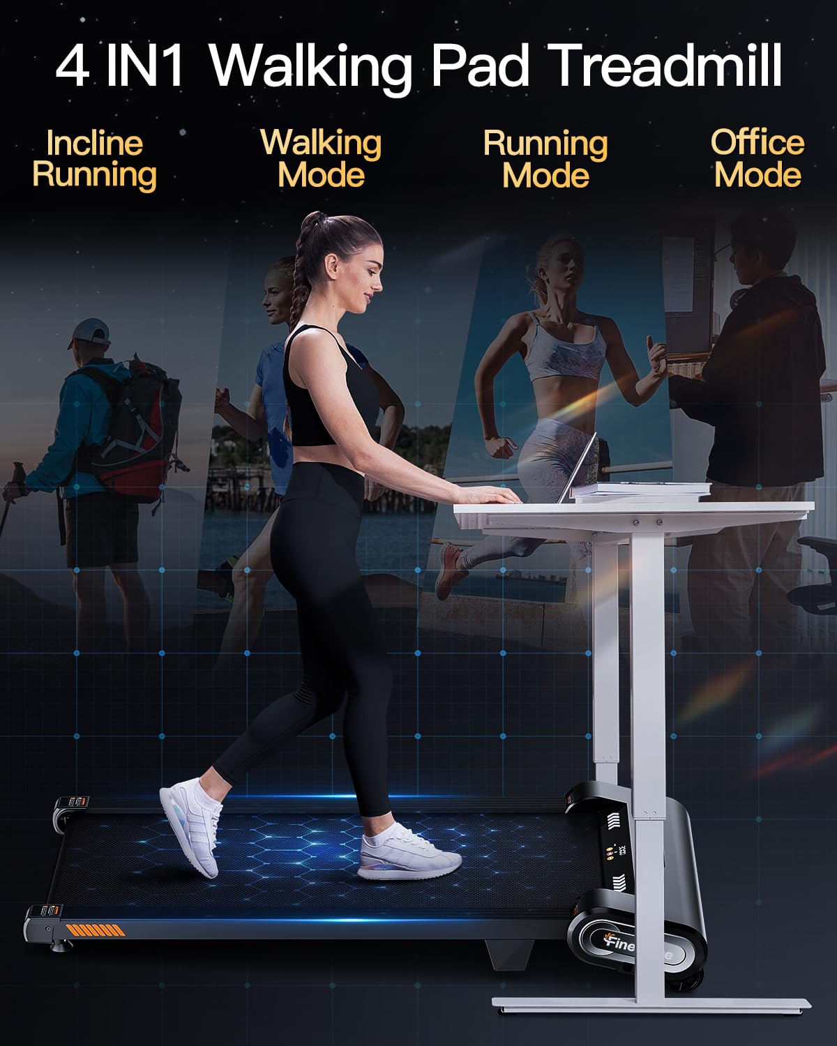 Walking Pad 13% Auto Incline Desk Treadmill N225