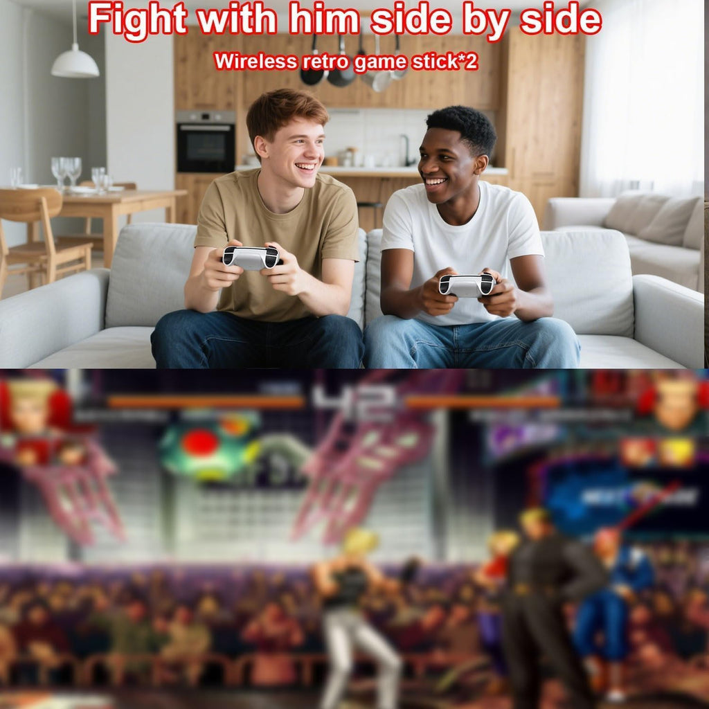 Retro Game Stick Console with 4K HDMI Output, 64GB Memory Card, and 2.4GHz Wireless Controllers C492930