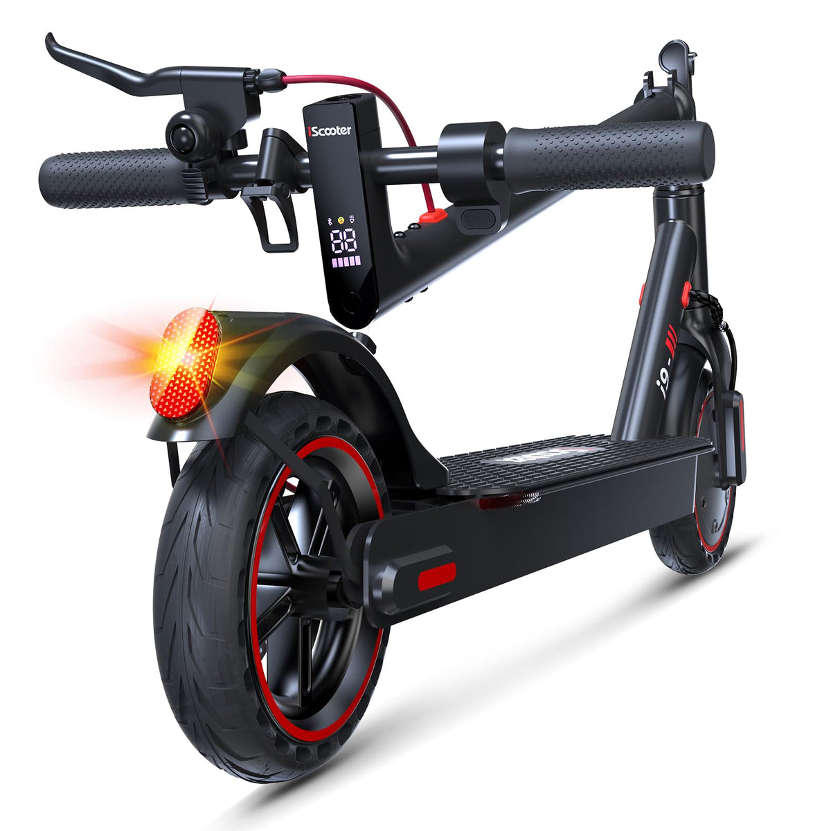 Electric Scooter 18Miles Max Range 19 Mph Foldable 8.5'' Solid Tire T8011