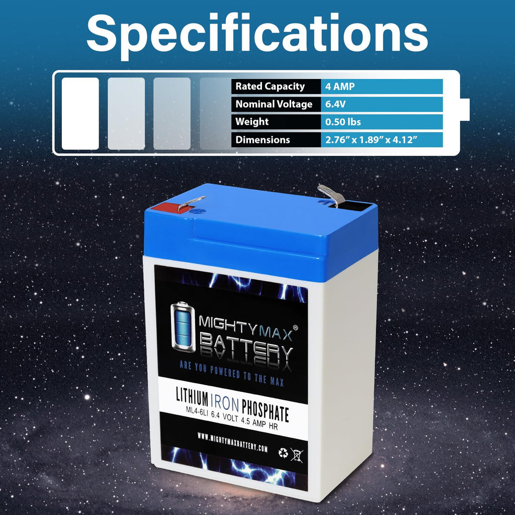 6V 4.5AH Lithium Replacement Battery H9587