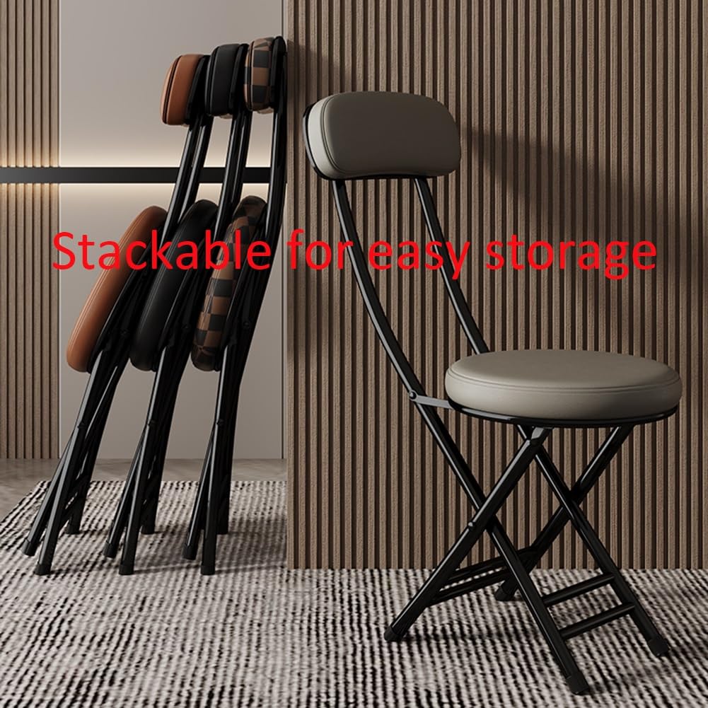 Portable Folding Cushioned Bar Stool 18 Inch Black M350490