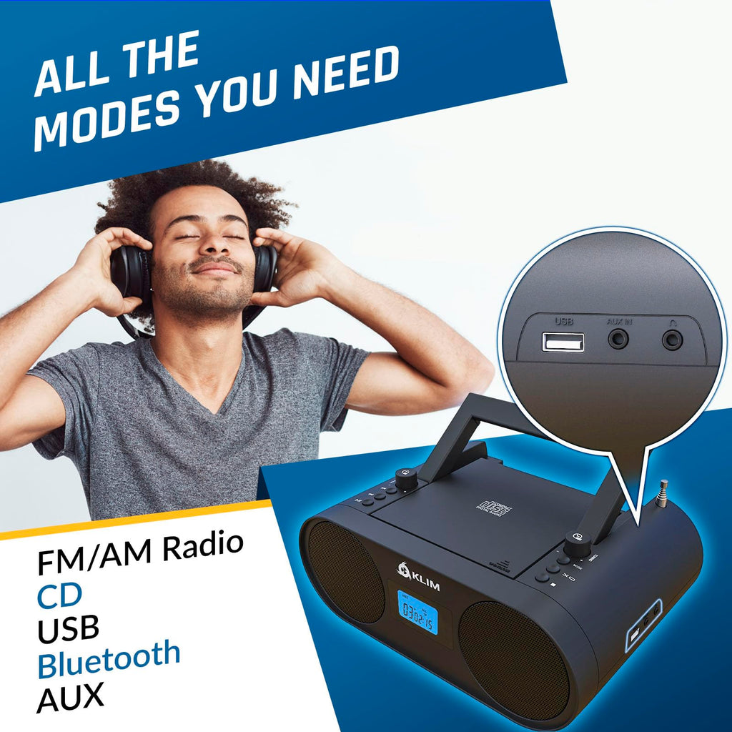Portable CD Player Boombox with AM FM Radio and Bluetooth B61328