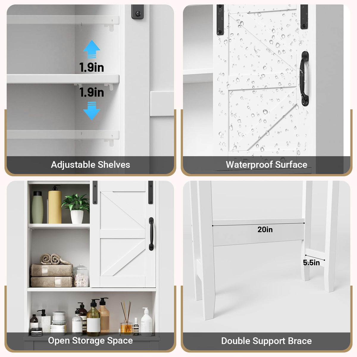 Over The Toilet Storage Cabinet, White K809865