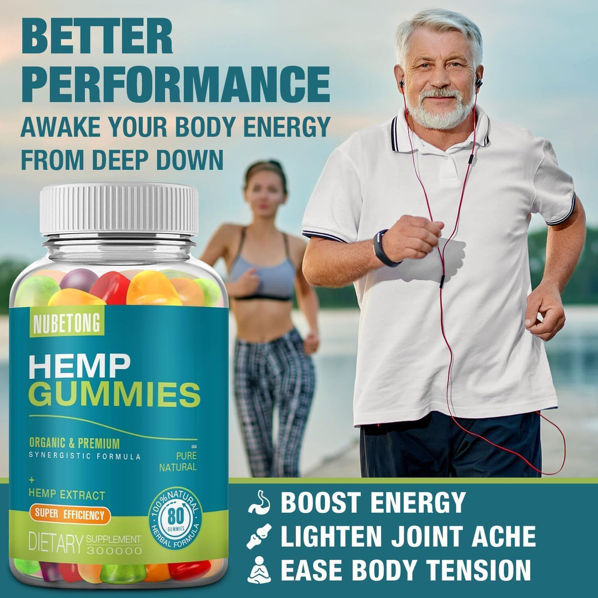 2 Packs Hemp Gummies Supplement G2442