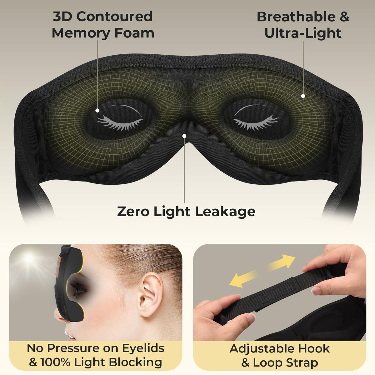3D Bluetooth Sleep Mask with Headphones 2-Pack V470667