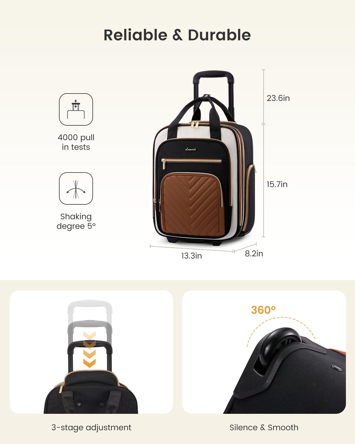 Underseat Carry On Luggage with Wheels I8496