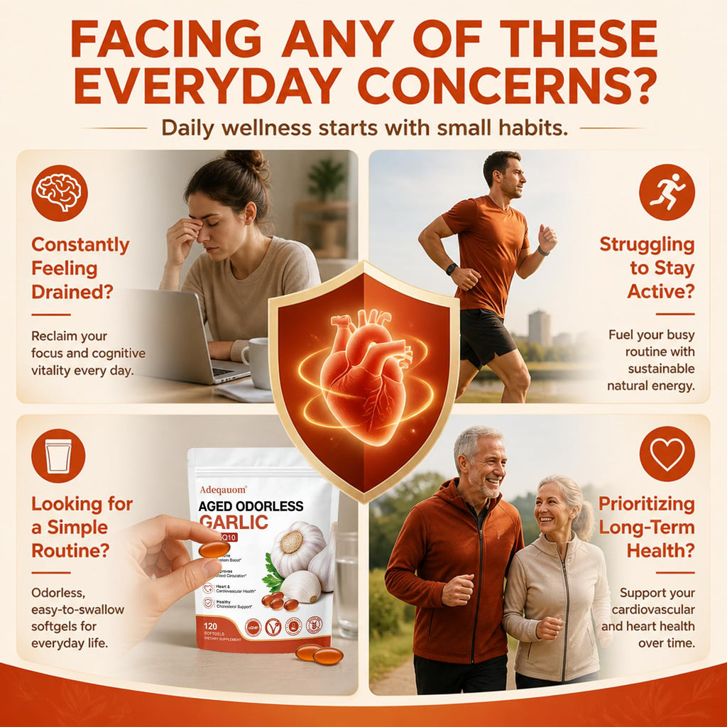 1200 mg Odorless Aged Garlic Extract Softgels with CoQ10 Ubiquinol & Vitamin K2, 120 Softgels R99446