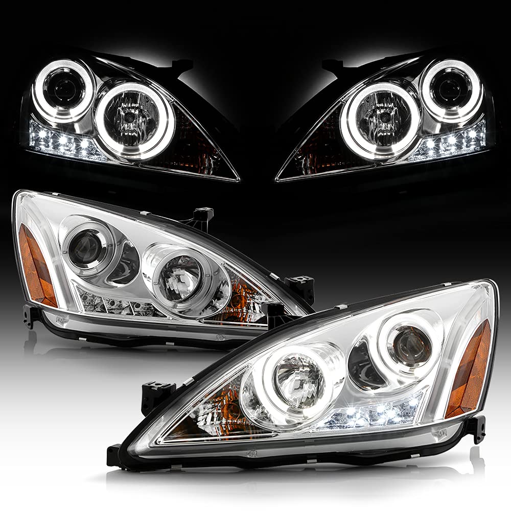 For 2003-2007 Honda Accord LED Projector Headlights, Driver & Passenger Side C169787