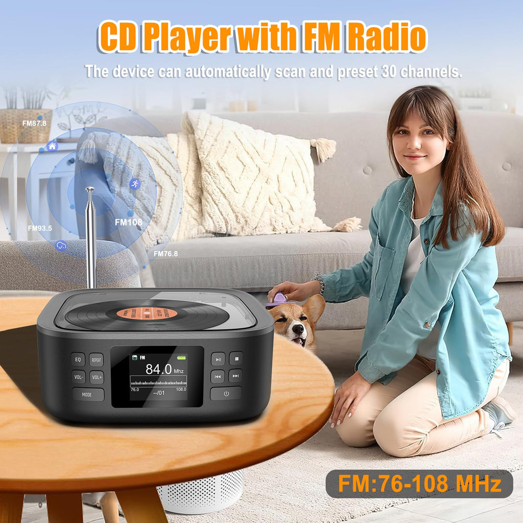 Portable CD Player with Bluetooth and Speakers N529