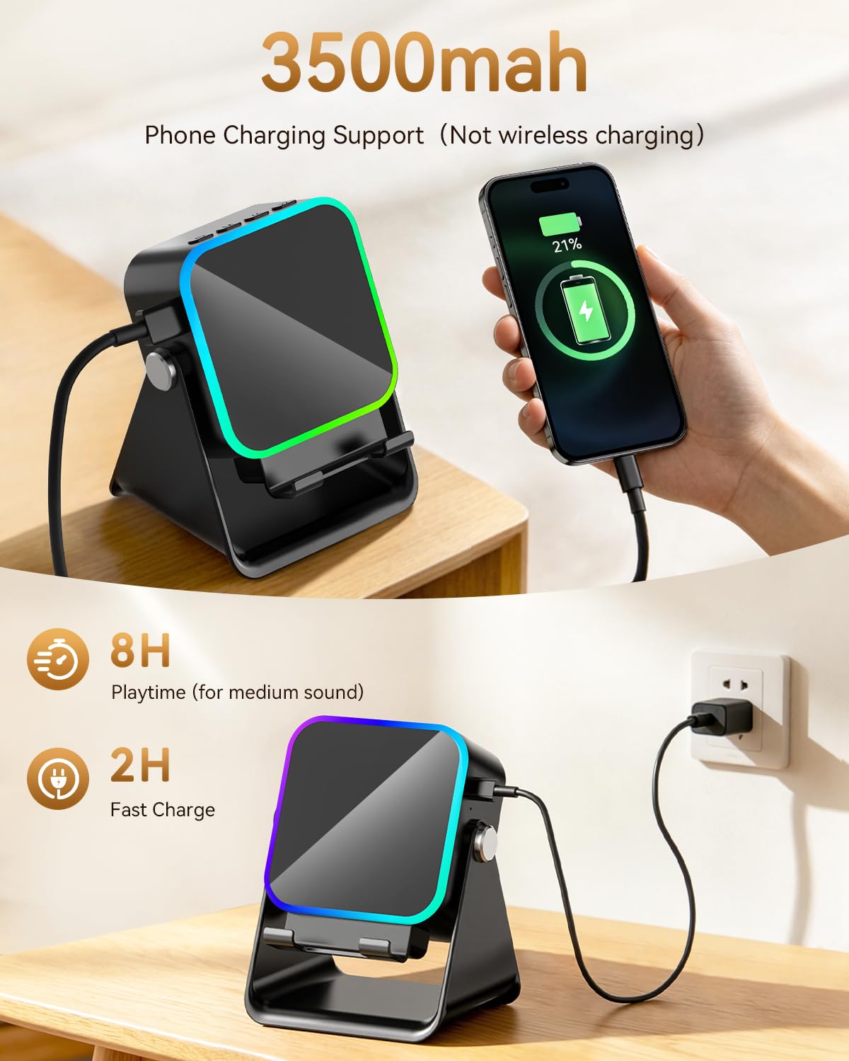 Wireless Induction Speaker with Phone Stand O876