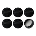 Black 2 Inches Round Aluminum Louver with Insect Screen U18088