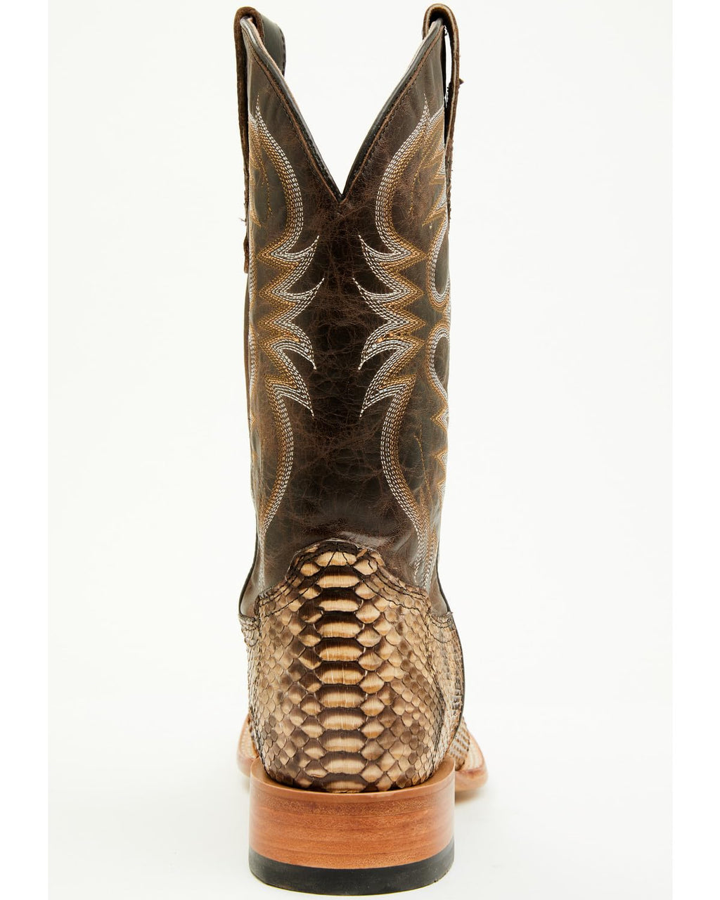 Men's Exotic Python Western Boot Broad Square Toe D8688
