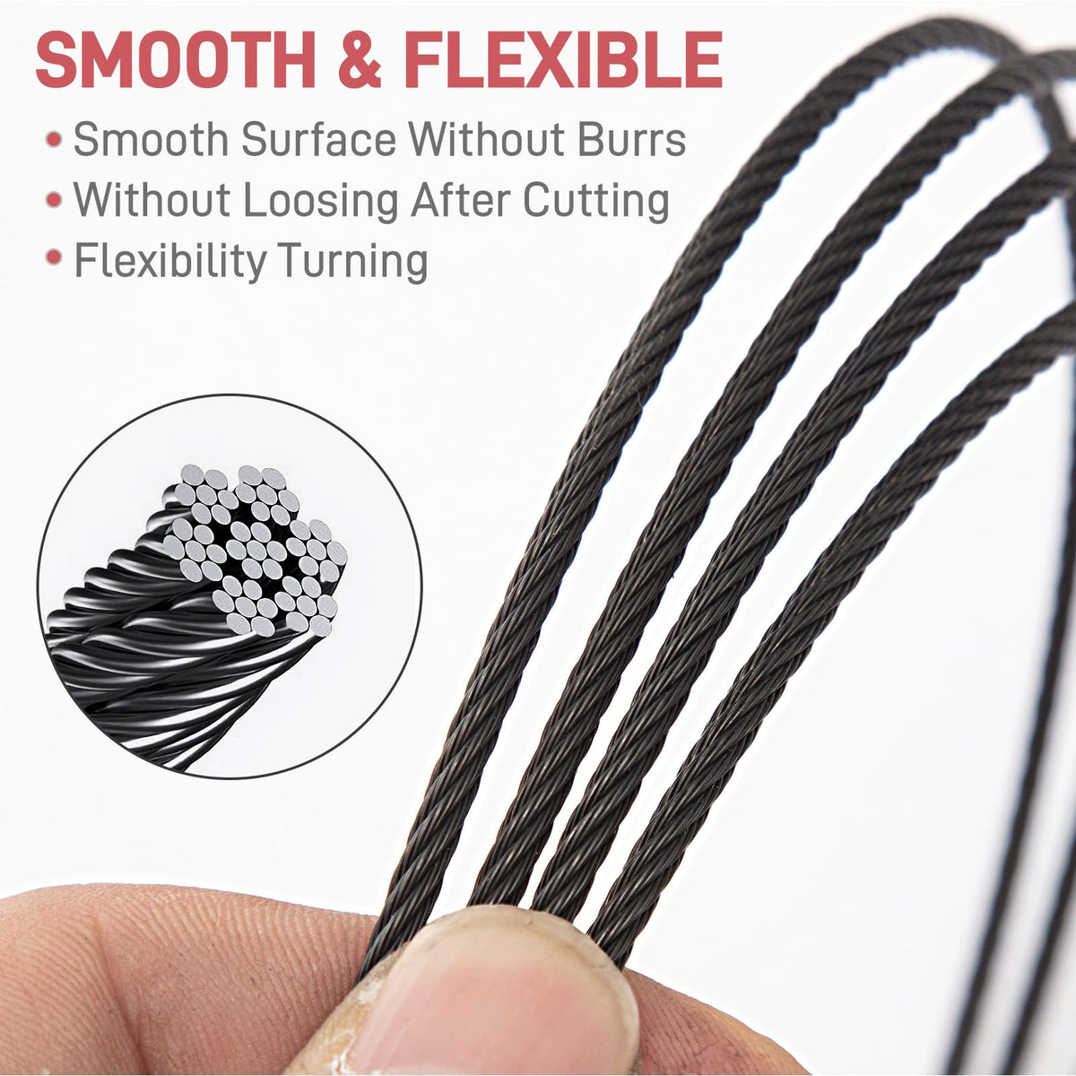 Black 1/8" Stainless Steel Cable Kit X451
