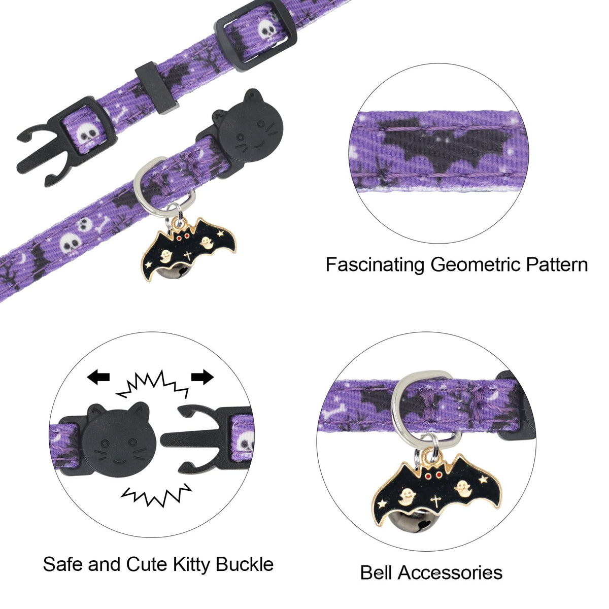 Cotton 2 Pack Cat Collar with Bells P89545