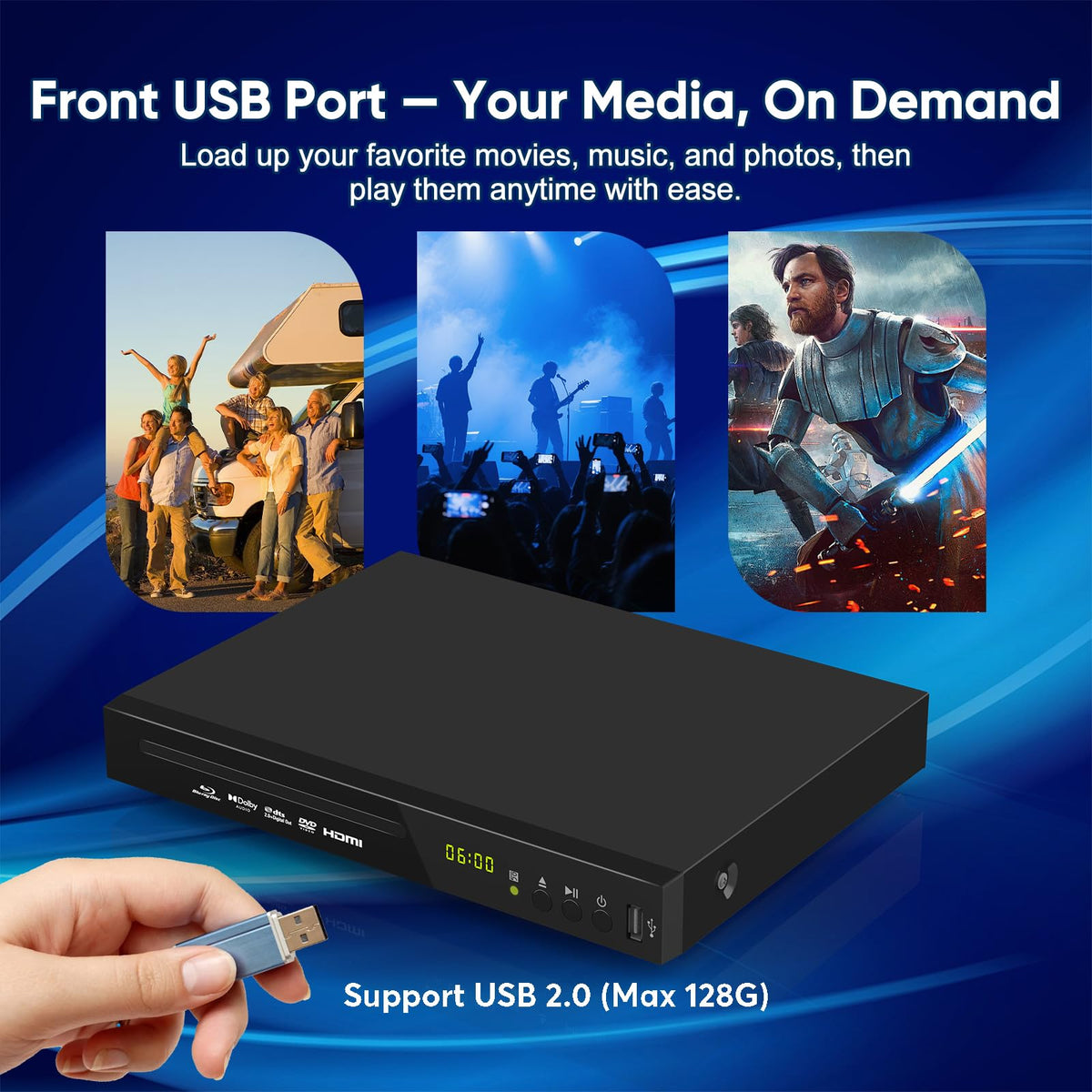 Full HD 1080p Blu-ray DVD Player with Dolby Digital D979534