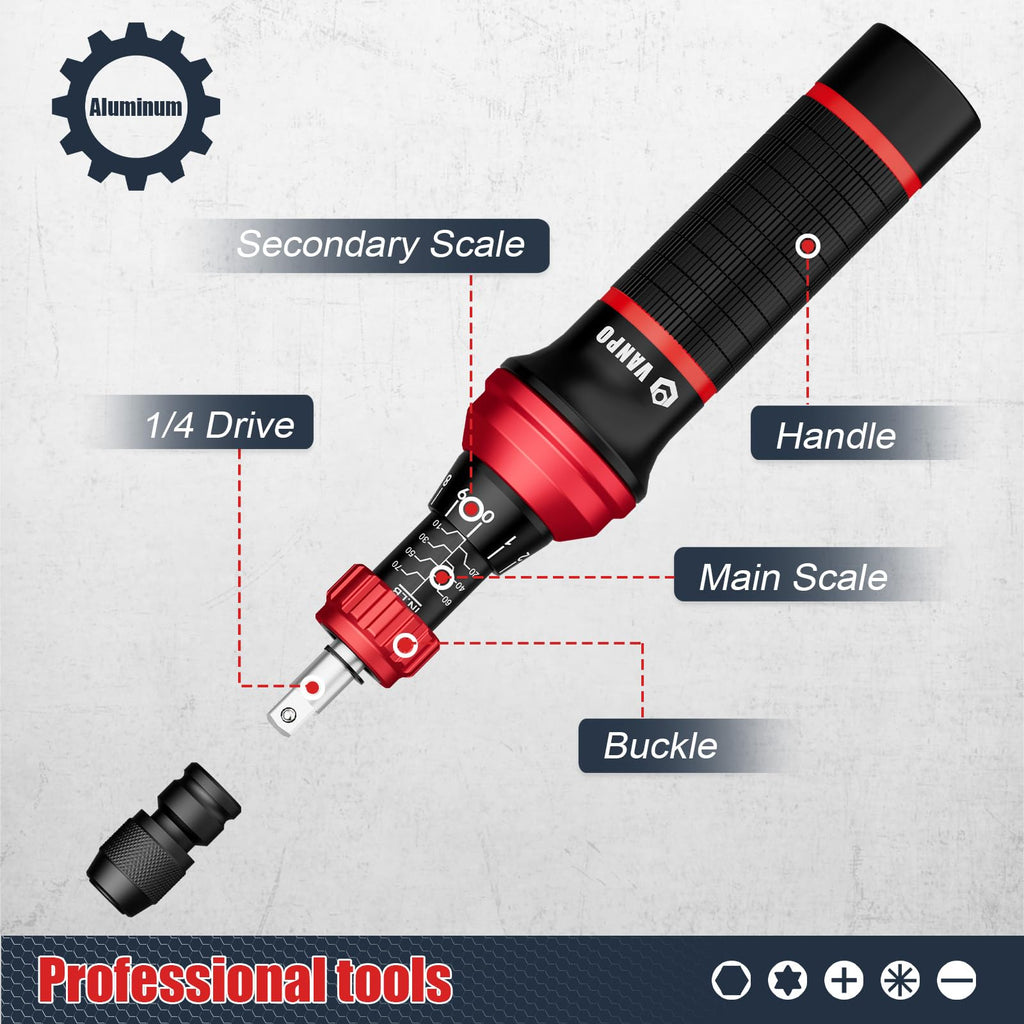 24 Pcs 10-70 Inch Pound Torque Screwdriver Set P76314