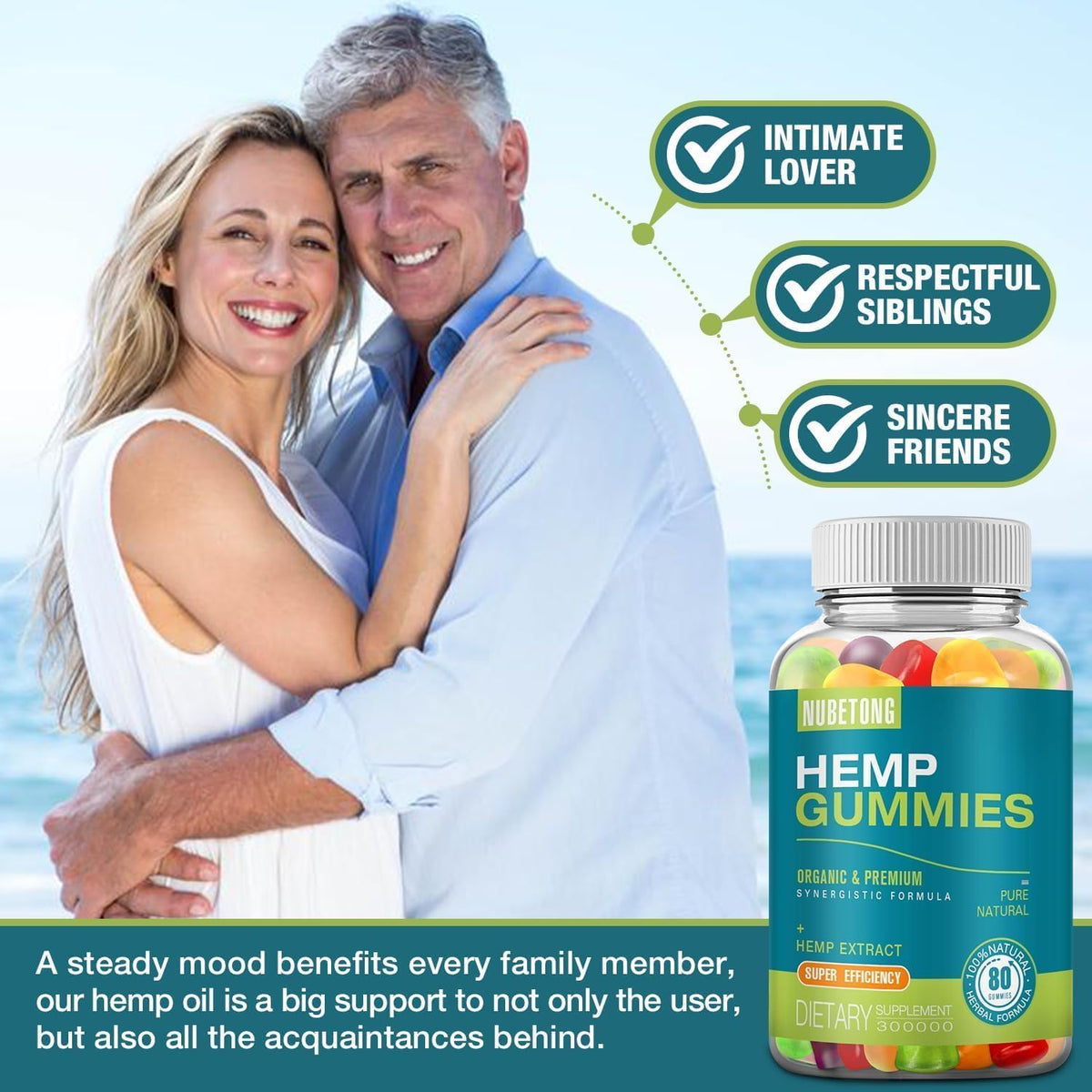 2 Packs Hemp Gummies Supplement G2442