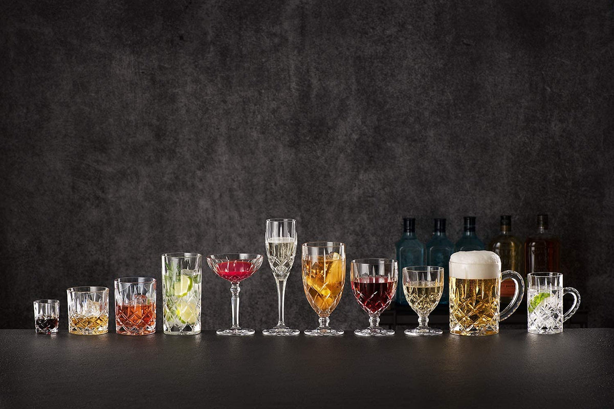 Clear Crystal Cocktail Coupe Glasses, Set of 2 I1080