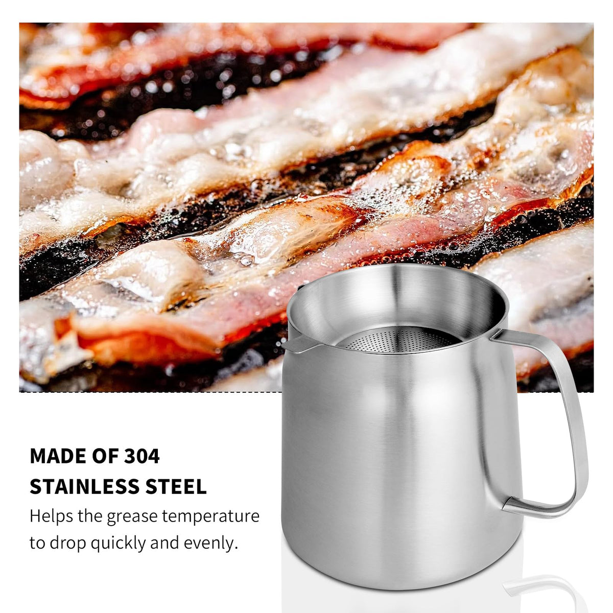 68oz 304 Stainless Steel Deep Fryer Pot with Basket J336