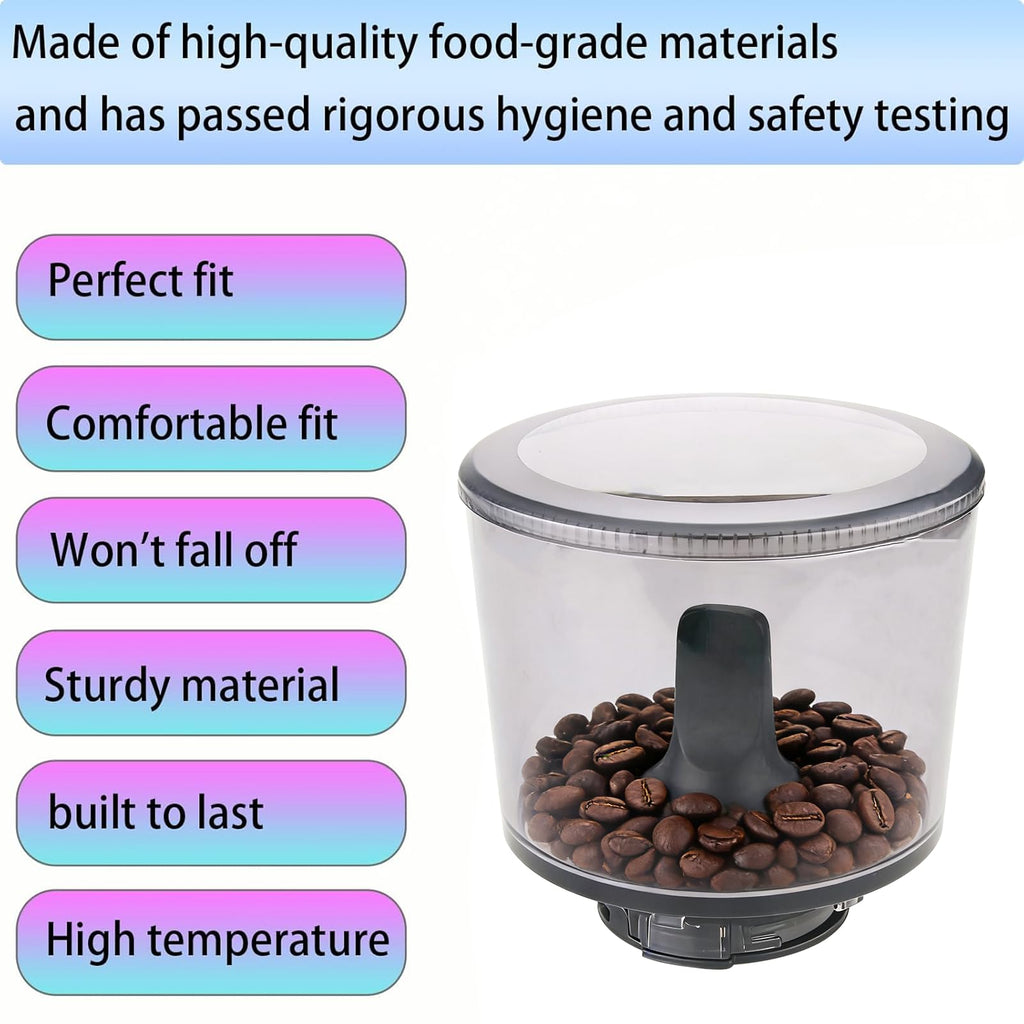 Container Lid for Conical Burr Coffee Grinder, 2 Transparent Gray T48137