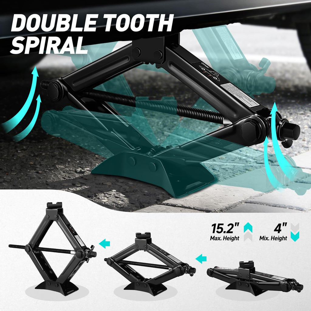 Scissor Jack 1.5 Ton Black H450
