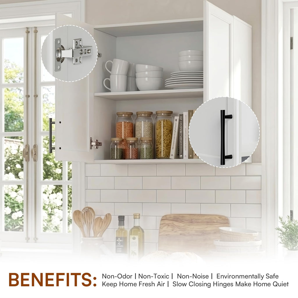 47.2" W Off White Wall Mounted Cabinet with Adjustable Shelf V9600